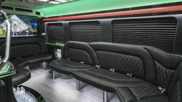 Interior of Sunrise Party Bus Company's 14 Passenger Sprinter Limousine in Sunrise