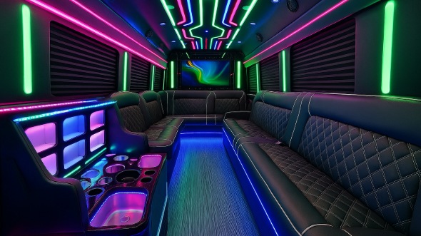Interior of Plantation Party Bus Company's 20 Passenger Party Bus in Plantation