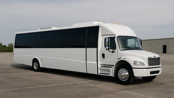Exterior of Pompano Beach Party Bus Company's 28 Passenger Minibus in Pompano Beach