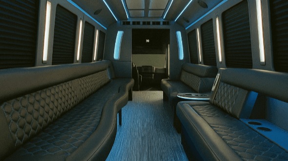 Interior of Coconut Creek Party Bus Company's 28 Passenger Party Bus in Coconut Creek