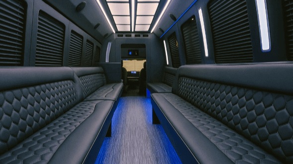 Interior of Pompano Beach Party Bus Company's 28 Passenger Party Bus in Pompano Beach