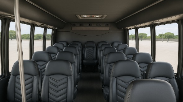 Interior of Pompano Beach Party Bus Company's 30 Passenger Minibus in Pompano Beach