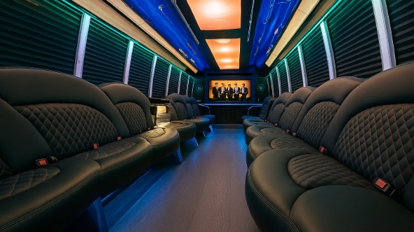 Interior of Lauderhill Party Bus Company's 30 Passenger Party Bus in Lauderhill