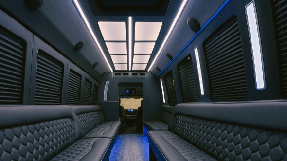 Interior of Margate Party Bus Company's 30 Passenger Party Bus in Margate