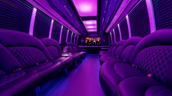 Interior of Tamarac Party Bus Company's 30 Passenger Party Bus in Tamarac