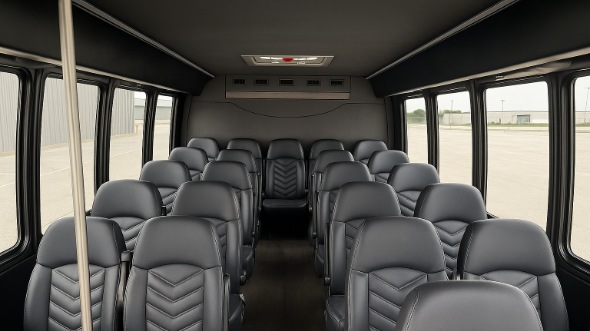 Interior of Pompano Beach Party Bus Company's 35 Passenger Minibus in Pompano Beach