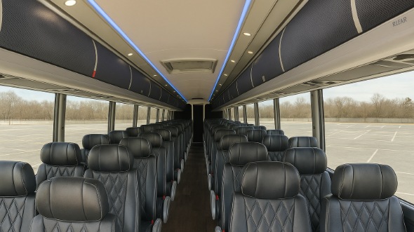 Interior of Pompano Beach Party Bus Company's 40 Passenger Charter Bus in Pompano Beach