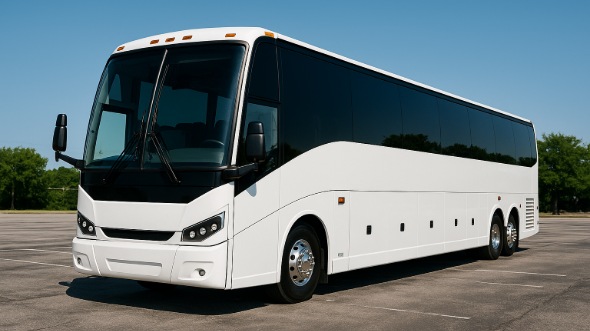 Exterior of Pompano Beach Party Bus Company's 45 Passenger Charter Bus in Pompano Beach