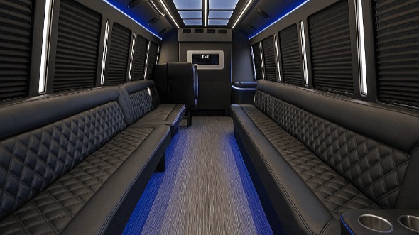 Interior of Boca Raton Party Bus Company's 50 Passenger Party Bus in Boca Raton