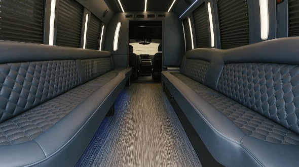 Interior of Coconut Creek Party Bus Company's 50 Passenger Party Bus in Coconut Creek