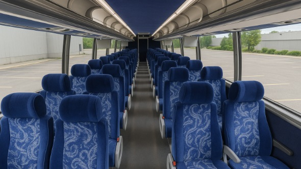 Interior of Pompano Beach Party Bus Company's ADA Charter Bus in Pompano Beach