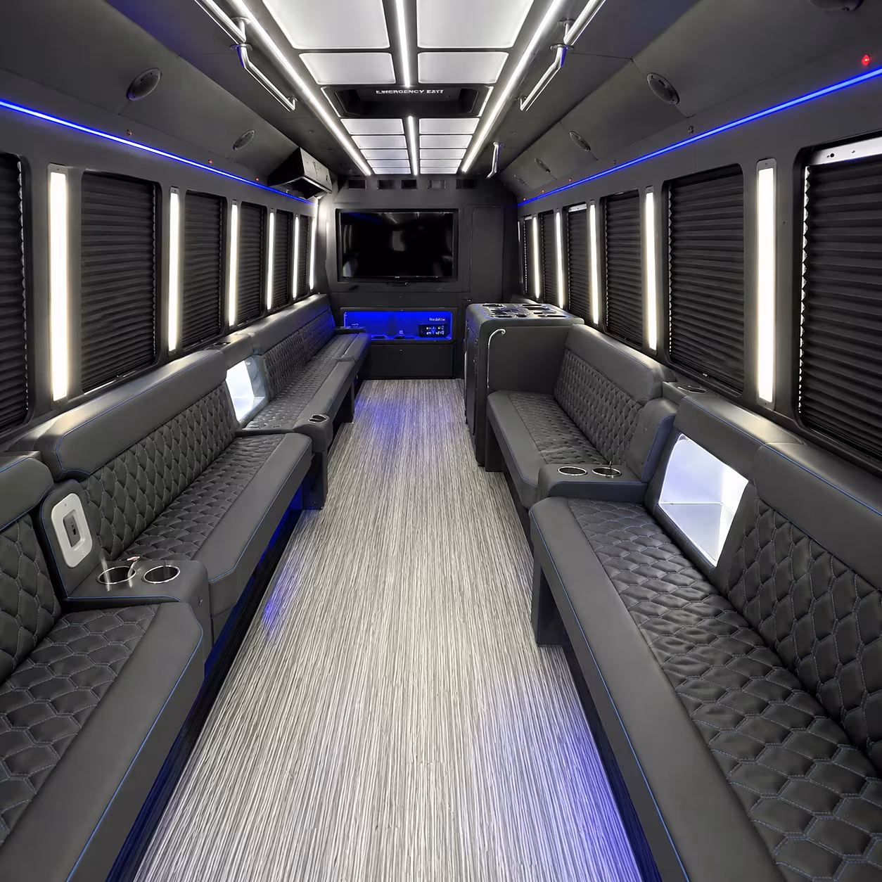 50 Passenger Party Bus Inside
