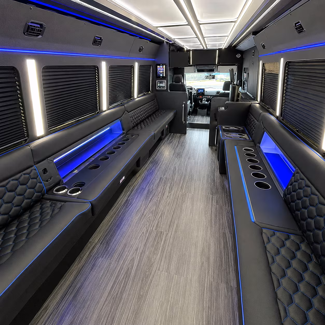 Pompano Beach Birthday, Sweet 16, & Quinceañera Transportation party bus interior