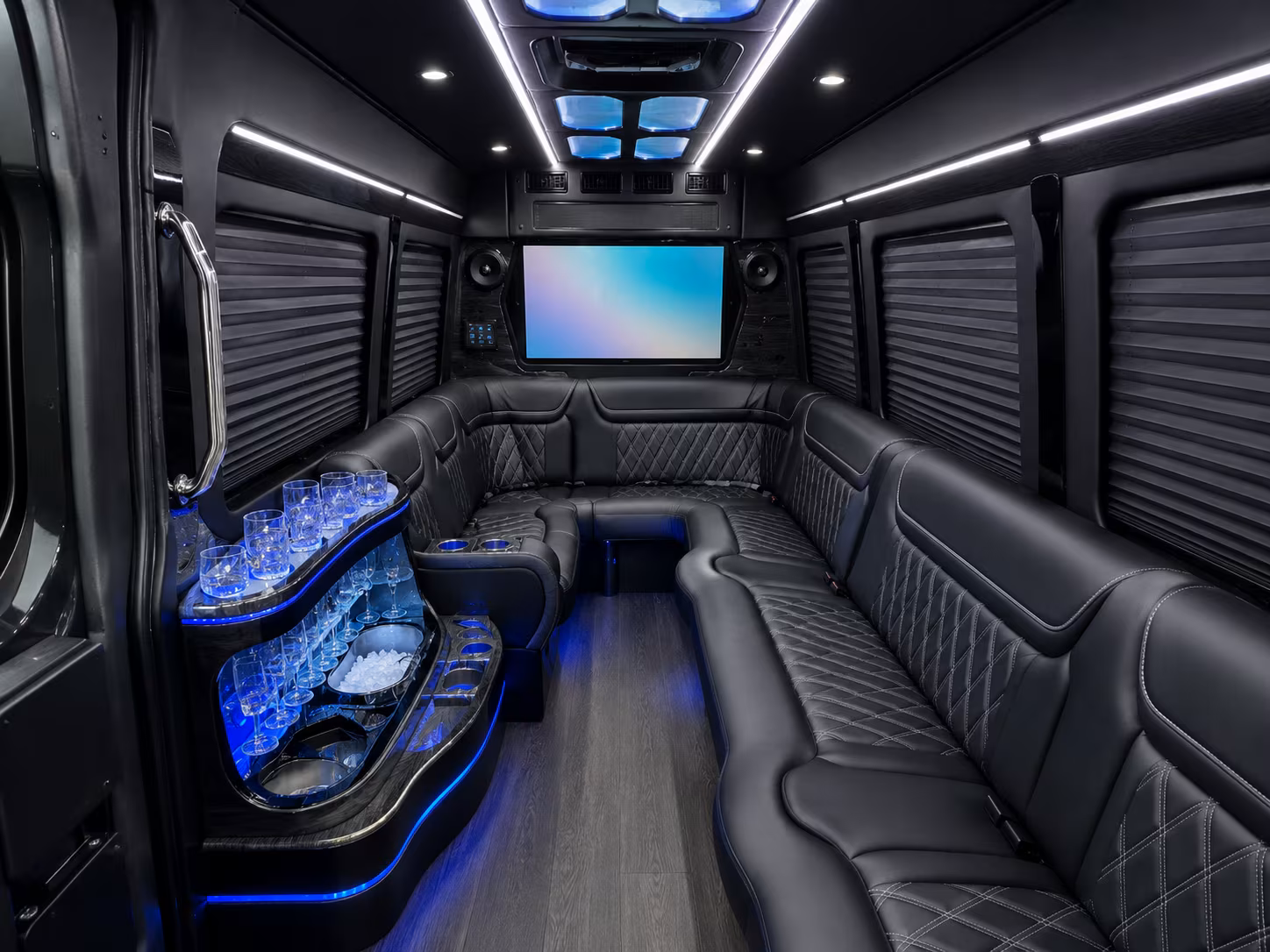 Pompano Beach School Event Transportation party bus exterior